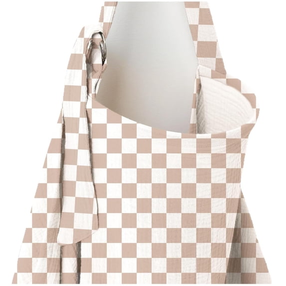 Breathable 100% Cotton Muslin Nursing Cover – Breastfeeding Privacy Apron with Arch Neckline, Versatile Stroller Cover & Multi-Use Baby Shower Gift