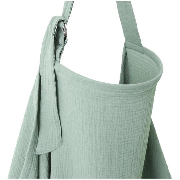Breathable 100% Cotton Muslin Nursing Cover – Breastfeeding Privacy Apron with Arch Neckline, Versatile Stroller Cover & Multi-Use Baby Shower Gift