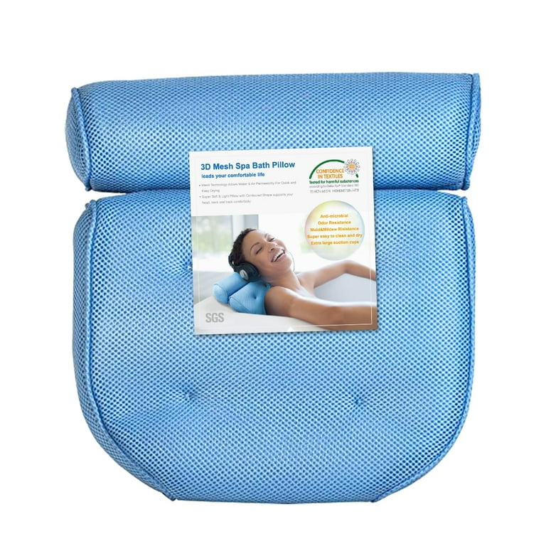 Coastacloud Hot Tub Bath Pillow for Bathtub with Strong Suction Cups, Extra Large Size Pillow Bath Cushion for Bathtub, Hot Tub, Jacuzzi, Home Spa Non-Slip Luxury