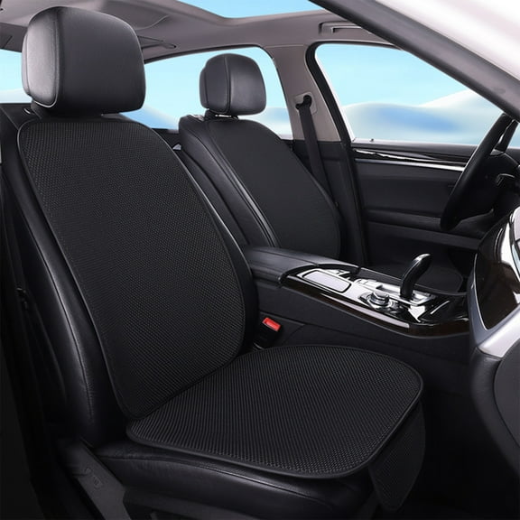 Breathable 3D Raised Car Seat Cushion, Summer Cool and Ventilated Chair Pad, Backrest and Seat Cover Set, 62x50cm Brown Gauze and Sponge Construction, for All Season Vehicle Driving Comfort, Black