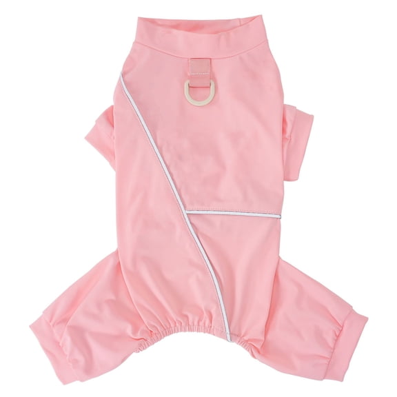 Breathable 4 Legged Dog Jumpsuit Reflective D Ring Sports Bodysuit Soft Stretchy Daily Walk Full Coverage Clothes Small Medium Suitable for Chihuahua Pomeranian(XL,Pink)