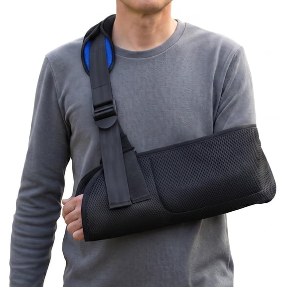 Breathable Adjustable Arm Sling with Soft Neck Support, Lightweight Shoulder Strap for Left/Right Use, Comfortable Arm Support Sling for Daily Use