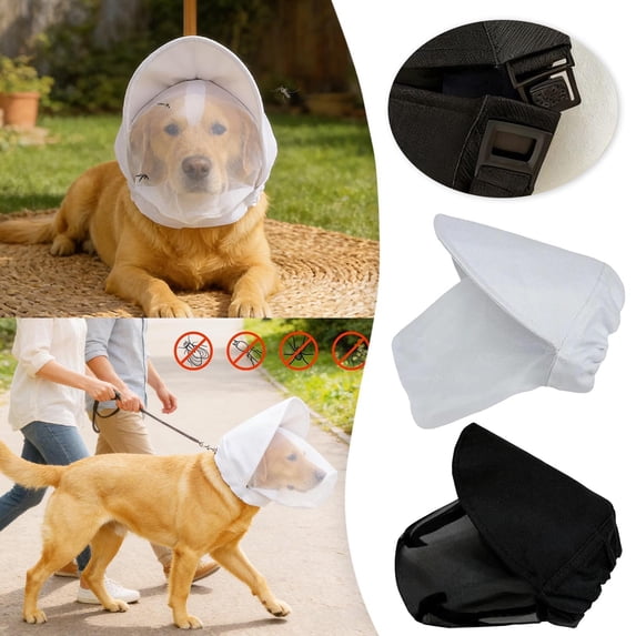 Breathable Adjustable Dog Head Net, Foxtail Protection Mesh Head Guard For Small & Medium Dogs, Outdoor Travel Camping Use