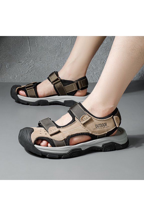 Breathable Adjustable Non-Slip Closed-Toe Outdoor Hiking Sandals for Men