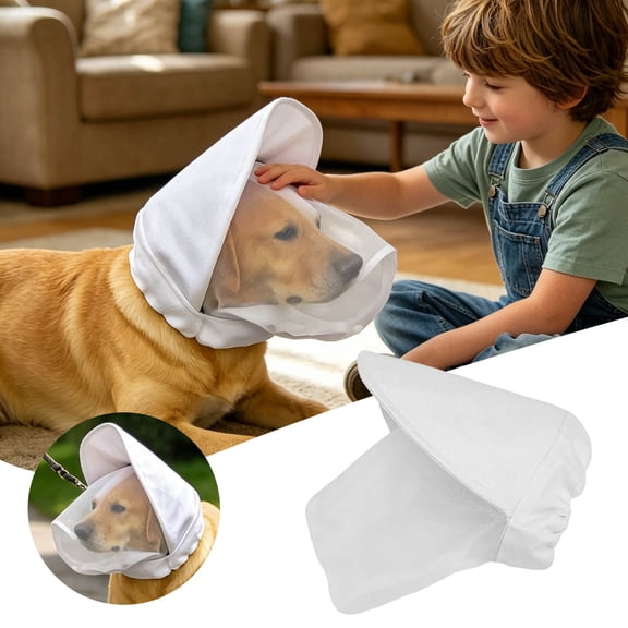 Breathable Adjustable Pet Head Guard Mesh Head Cover Harness for Small Medium Dogs Cats Lightweight Protective Headwear S