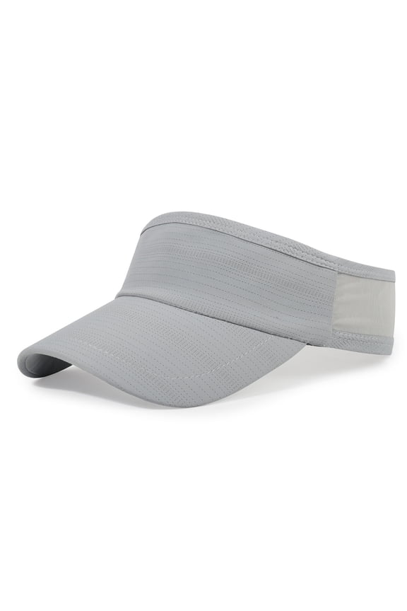 Breathable Adjustable Sun Visor Hat for Men Women, Ideal for Beach, Sports, and Travel Light Gray One Size