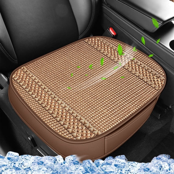 Breathable All-Season Car Seat Cushion with Mesh Fabric and Perforated Design for Comfort and Support