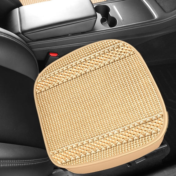 Breathable All-Season Car Seat Cushion with Mesh Fabric and Perforated Design for Comfort and Support