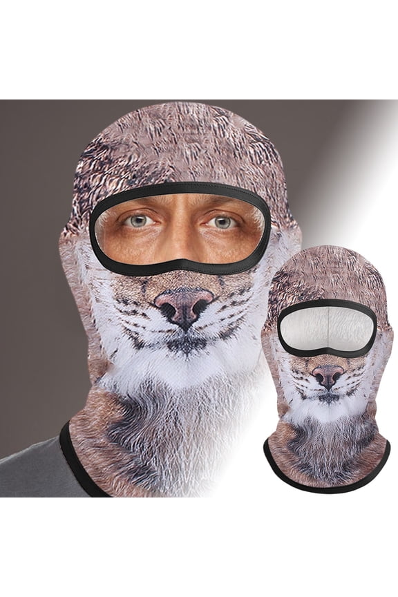 Breathable Animal Print Cycling Face Mask, Quick-Dry Sweat-Absorbent for Outdoor Skiing and Sun Protection, Multicolor, One Size