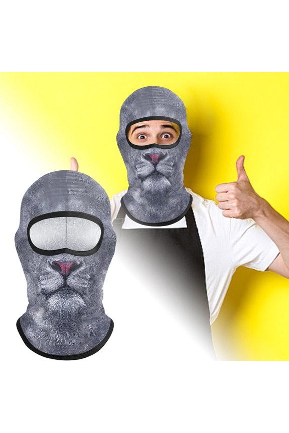 Breathable Animal Print Cycling Face Mask, Quick-Dry Sweat-Absorbent for Outdoor Skiing and Sun Protection, Multicolor, One Size