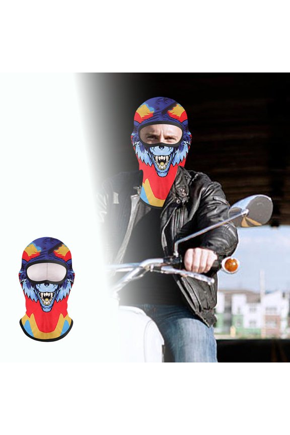 Breathable Animal Print Cycling Face Mask, Quick-Dry Sweat-Absorbent for Outdoor Skiing and Sun Protection, Multicolor, One Size