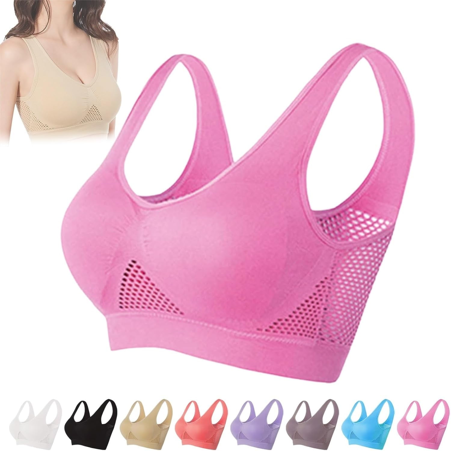 Breathable AntiSagging Breasts Bra, Wireless Comfort Liftup Bra, Anti Sagging Push Up Bra for