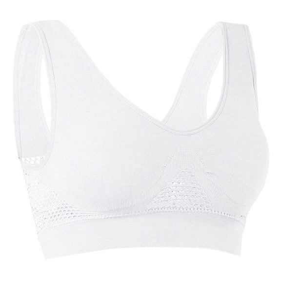 Breathable Anti-Sagging Breasts Sports Bras for Women Plus Size Wireless Bras with Cooling Lift-Up Air Tech Mesh High Support