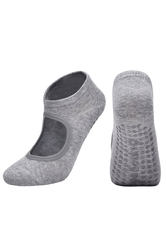 Breathable Anti-Slip Backless Yoga Socks for Women and Men EU 35-42 Big Size Pilates Ballet Dance Sports Grip Socks for Gym Indoor Floor Exercises Version B