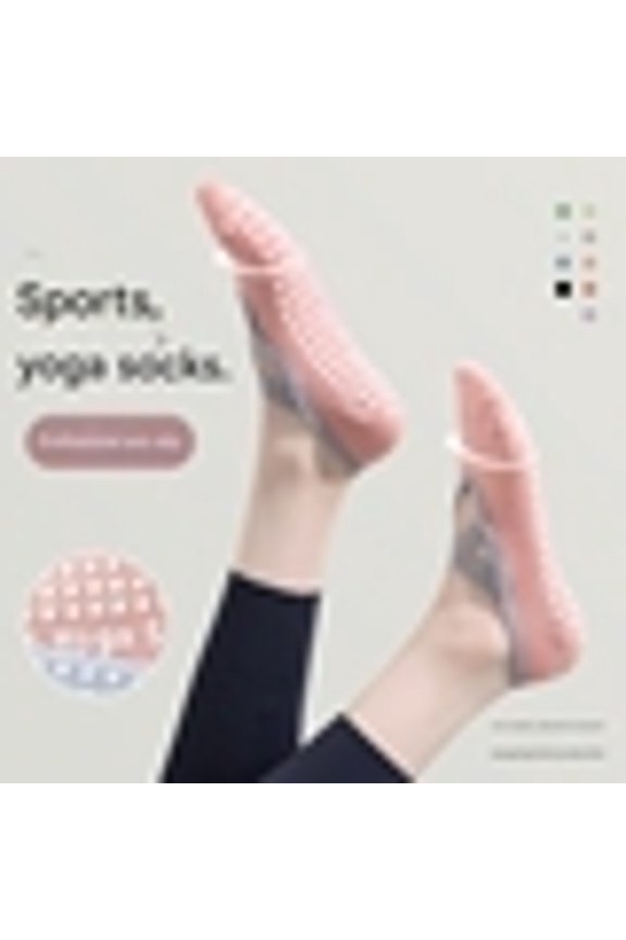 Breathable Anti Slip Pilates Yoga Socks Orange Pink Heelless 1 PCS