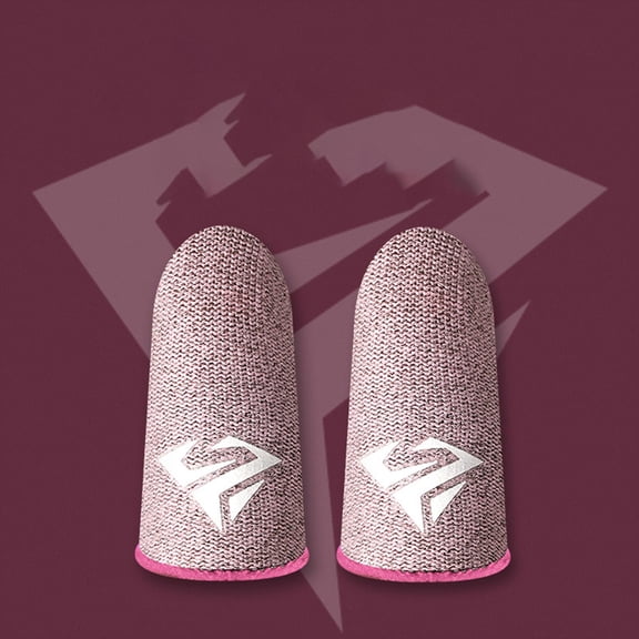 Breathable Anti-Sweat Gaming Finger Sleeves, Finger Gloves, High Sensitivity Mobile Game Finger Cots, Enhanced Precision Touchscreen Thumb Sleeves for Gamers Accessories Pink 2Pcs