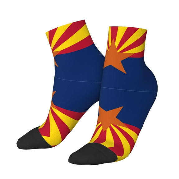 Breathable Athletic Socks Arizona Flag Cushioned Quarter Socks for Men Women