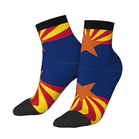 Breathable Athletic Socks Arizona Flag Cushioned Quarter Socks for Men Women