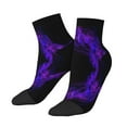 thumbnail image 1 of Breathable Athletic Socks Black Purple Abstract Cushioned Quarter Socks for Men Women, 1 of 7