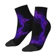 thumbnail image 1 of Breathable Athletic Socks Black Purple Abstract Cushioned Quarter Socks for Men Women, 1 of 7