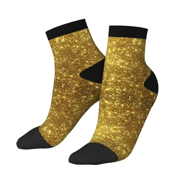 Breathable Athletic Socks Gold Cushioned Quarter Socks for Men Women