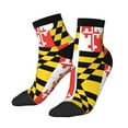 thumbnail image 1 of Breathable Athletic Socks Maryland Flag Cushioned Quarter Socks for Men Women, 1 of 7