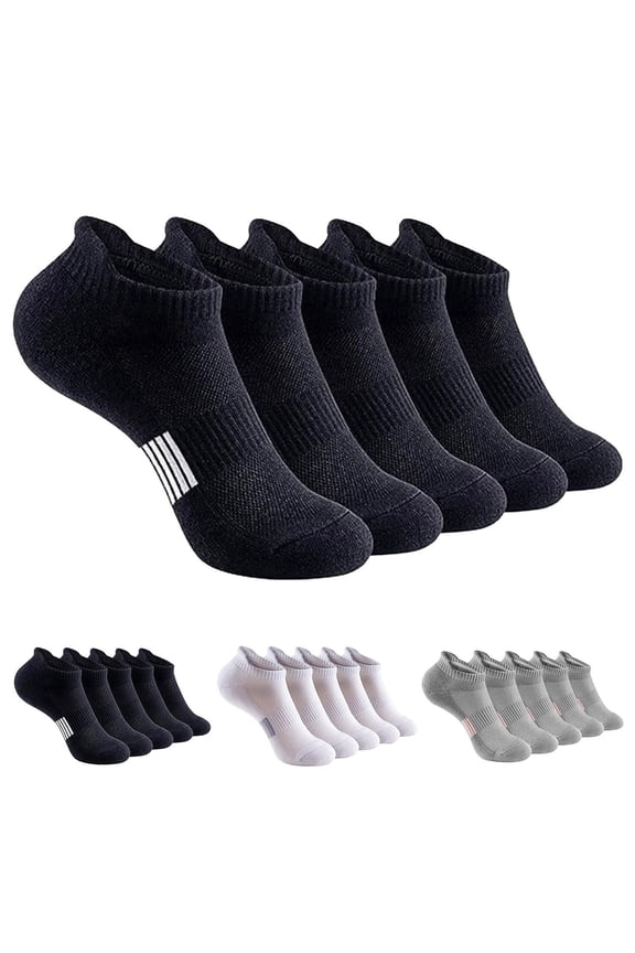 Breathable Athletic Socks Men Basketball Socks Comfortable Short Socks 5 Pairs for Outdoor Sports & Daily by Gbobgt Grey One Size