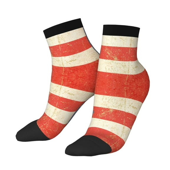 Breathable Athletic Socks Puerto-Rico-Flag Cushioned Quarter Socks for Men Women