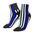 thumbnail image 1 of Breathable Athletic Socks Us Thin Blue Line Flag Of Chicago Cushioned Quarter Socks for Men Women, 1 of 7