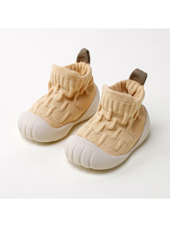 Breathable Baby Socks First Soft Sole Shoes for Crawling Early Walking Indoor Outdoor Use Yellow 6-12 Months