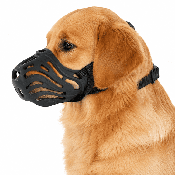 Breathable Basket Dog Muzzle, Adjustable for Biting, Chewing & Scavenging