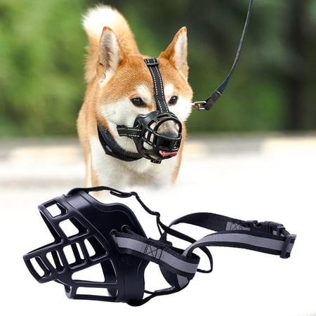 Breathable Basket Muzzle Dogs Training Mouth Covers Mesh Cage Practical Softness Wear Resistance Sturdy Pet Muzzle Pet Supplies for All Sizes , reflective 4