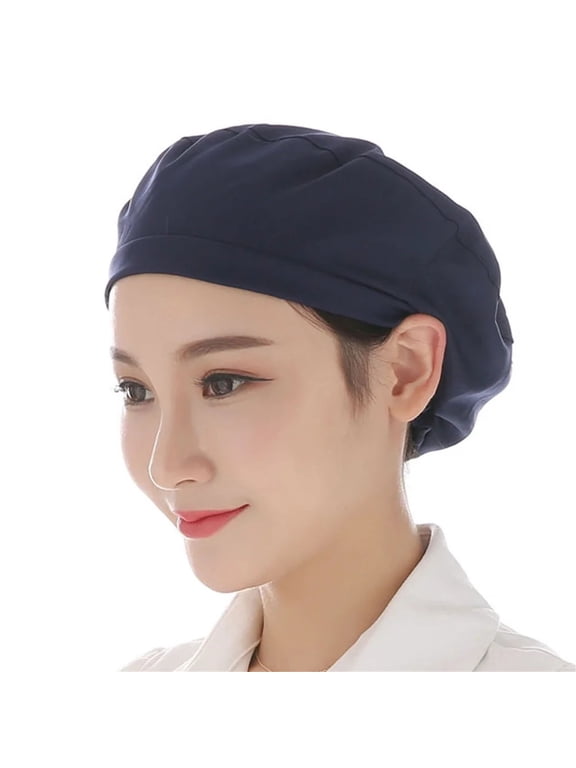 Breathable Beanie Work Hats for Women Men Adults Lightweight Kitchen Cooking Caps Dust Proof Soft Working Hat for Food Service Daily Use by Gbobgt Navy One Size