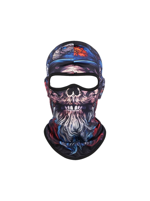 Breathable Bearded Man Print Cycling Face Mask, Quick-Dry Sun Headgear for Outdoor Sports, Multicolor, One Size