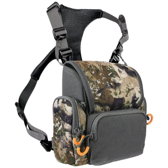 Breathable Binocular Harness Chest Pack, Waterproof Oxford Cloth Adjustable Chest Rig with Multiple Pockets, Unisex Hands Free Binocular Case for Hunting, Bird Watching, Hiking for Men Women