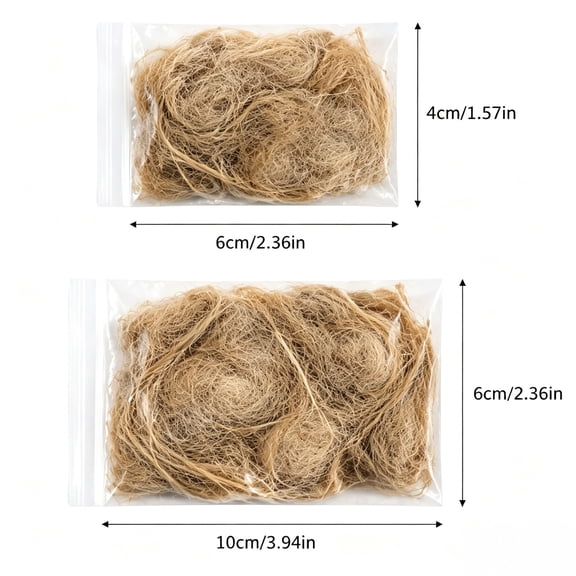 Breathable Bird Cage Nesting Liner Natural Hemp Fiber Bedding Material Soft Warm Nest Building Fibers for Small Birds Parakeets Finches 40G Pack