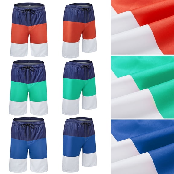 Breathable Board Shorts Swim Trunks Bathing Suits Beach Swimwear Elastic Waist Shorts for Men with Pockets & Mesh Lining