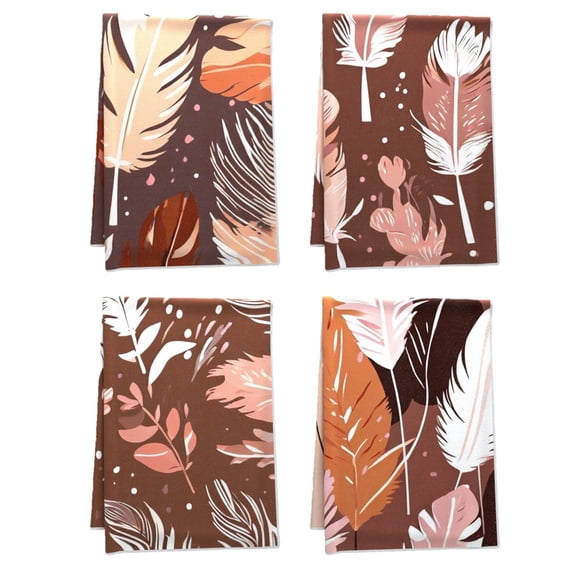 Breathable Boho Bath TowelTowel Set Flowers Lines Shapes Versatile Terry Cloth Dish Towels, 16 X 24Inches 4PCS Comfortable Arrows Dots Kitchen Towel, for Car Farmhouse Table Deco