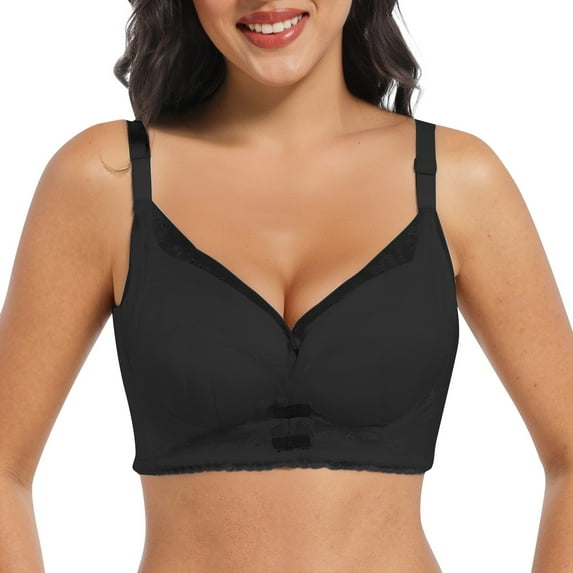 Breathable Bra for Large Adjustable Support Comfortable Wireless Thin Cup Reducing Appearance