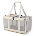 thumbnail image 1 of Breathable Cat Carrier with Roll-up Shades ,Pet Carrier with Convertible Handheld & Shoulder Strap, Cat Travel Bag with Removable Pad & Storage Pocket for Cats, Small Dogs, Beige，17.7"x 11.4"x 11.4", 1 of 10
