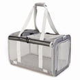 thumbnail image 1 of Breathable Cat Carrier with Roll-up Shades ,Pet Carrier with Convertible Handheld & Shoulder Strap, Cat Travel Bag with Removable Pad & Storage Pocket for Cats, Small Dogs, Gray，17.7"x 11.4"x 11.4", 1 of 10