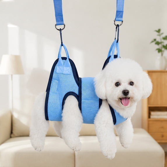 Breathable Cat Grooming Sling Hanging Restraint Bag Anti-Scratch Pet Sling for Nail Trimming & Bathing,B