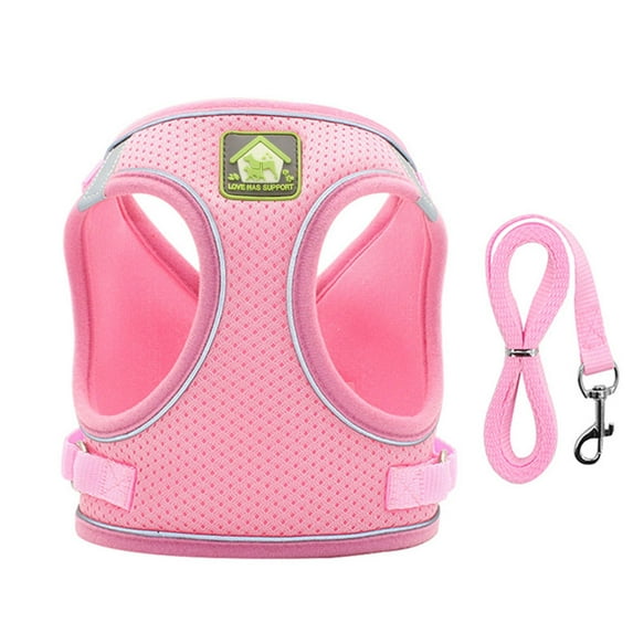 Breathable Cat Harness with Leash Anti-Escape Cat Vest Harness Collar for Kitten Pet Accessories Adjustable Puppy Harness Leads (pink,L 4.5-7kg)