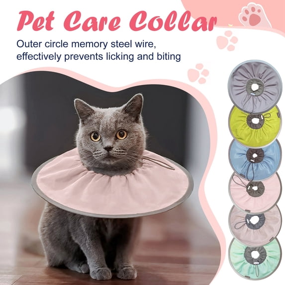 Breathable Cat Recovery E-Collar Lightweight Protective Cone for Post-Surgery Stop Licking and Scratching Soft Comfort Pet Neck Circle, Mint Green Size L