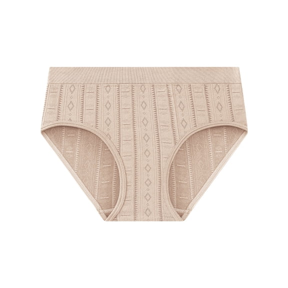 Breathable Cheeky Panties, Sheer Mesh Panels & Sweat-Wicking Material for Curvy Bodies, Perfect for Date Nights, Vacations & Sensitive Skin. Beige M