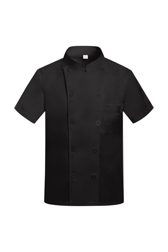 Breathable Chef Jacket for Men Lightweight Mesh Short Sleeve Cook Coat Restaurant Kitchen Work Uniform 2026 Black L