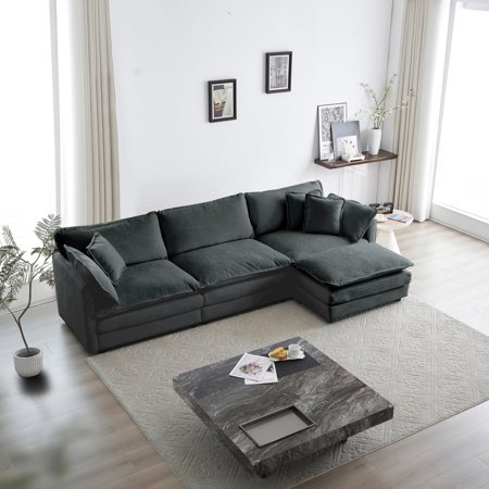 Breathable Chenille Sectional With Luxury - Comfortable Indulgence Gray Modular Enjoy Relaxation