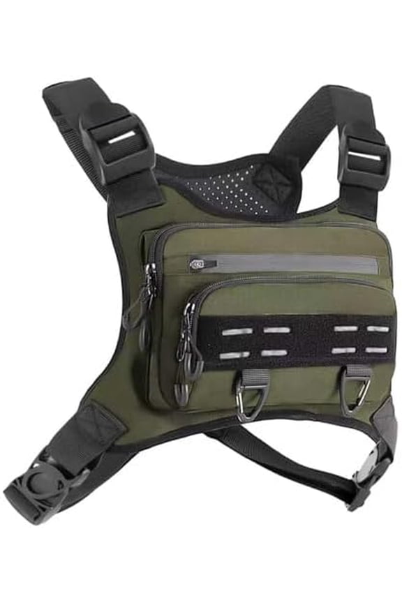 Breathable Chest Bag with Phone Pocket and Reflective Strips for Snowboarding Cycling Running and Streetwear