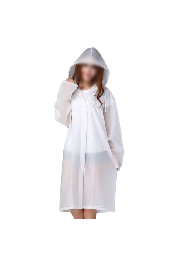 Breathable Clear Eva Ponchos Long Sleeve Waterproof Raincoat For Men Women