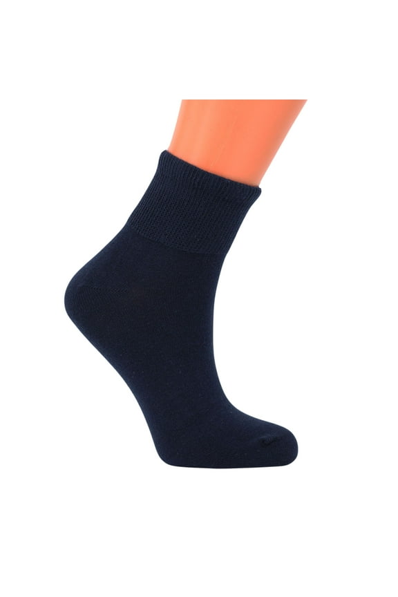 Ankle Socks - 3 Pairs Non-Binding Cotton Blend Socks for Sensitive Feet (Fits Shoe Size 9-11)